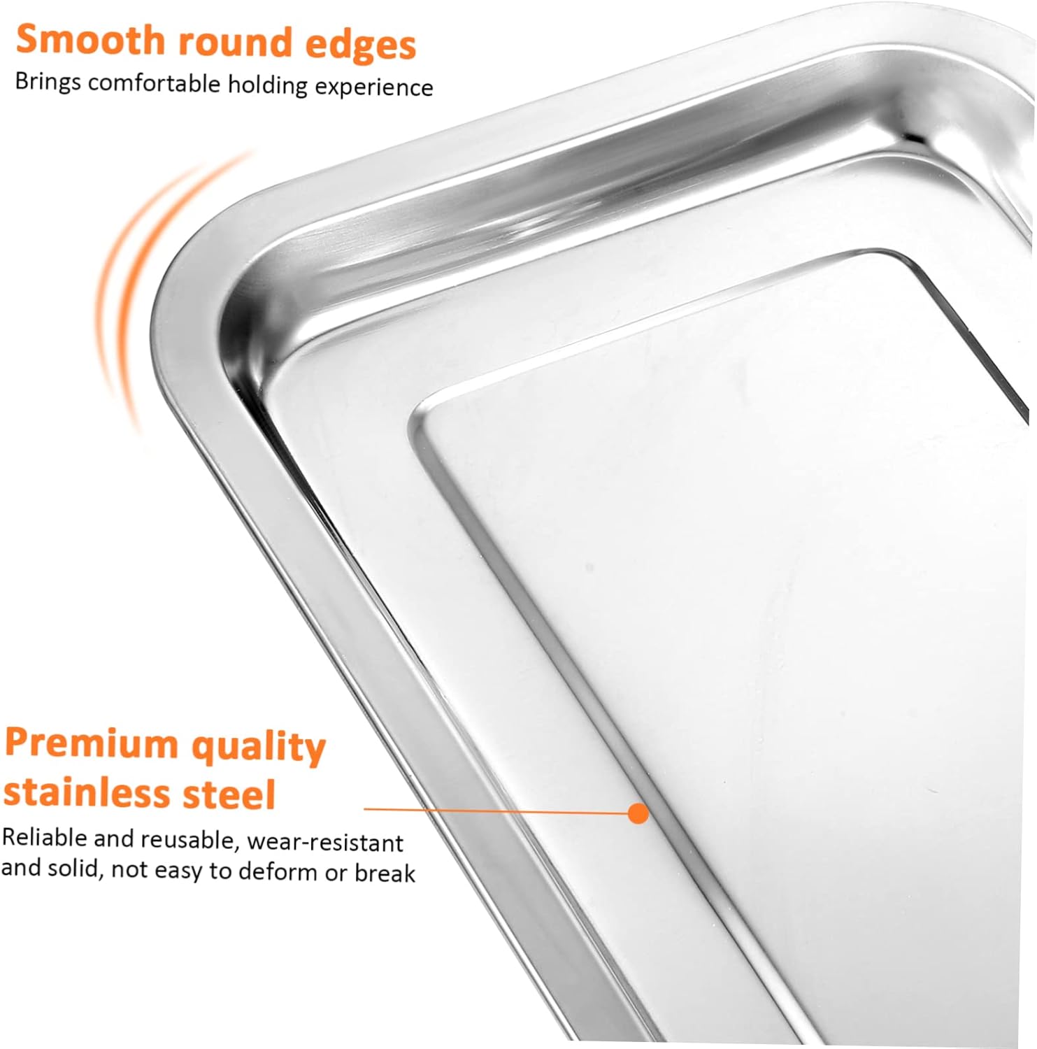 10pcs Stainless Steel Baking Sheets Cookie Sheet Trays for Oven Nonstick Bakeware Pans for Camping Picnics and Parties Even Heat Distribution and Smooth Edges