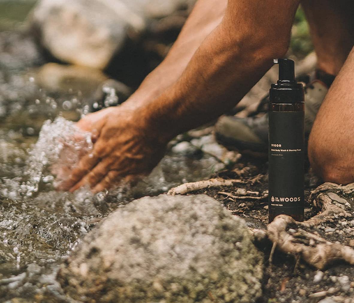 Vigor Brisk Shower and Shave for Men - All in One body wash, beard wash, shampoo, and shaving foam - Pure Pine Essential Oil - 8.5 Fl Oz : Beauty & Personal Care