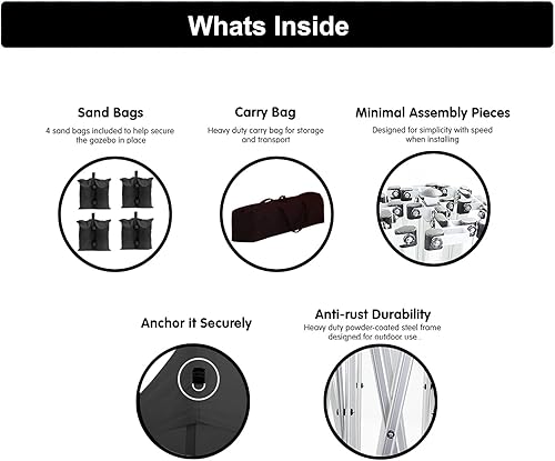 Miniatura 2 de Tienda de campaña plegable portátil de 10 x 20 pies con 6 paredes laterales de tela Oxford para eventos al aire libre, bolsa de transporte incluida