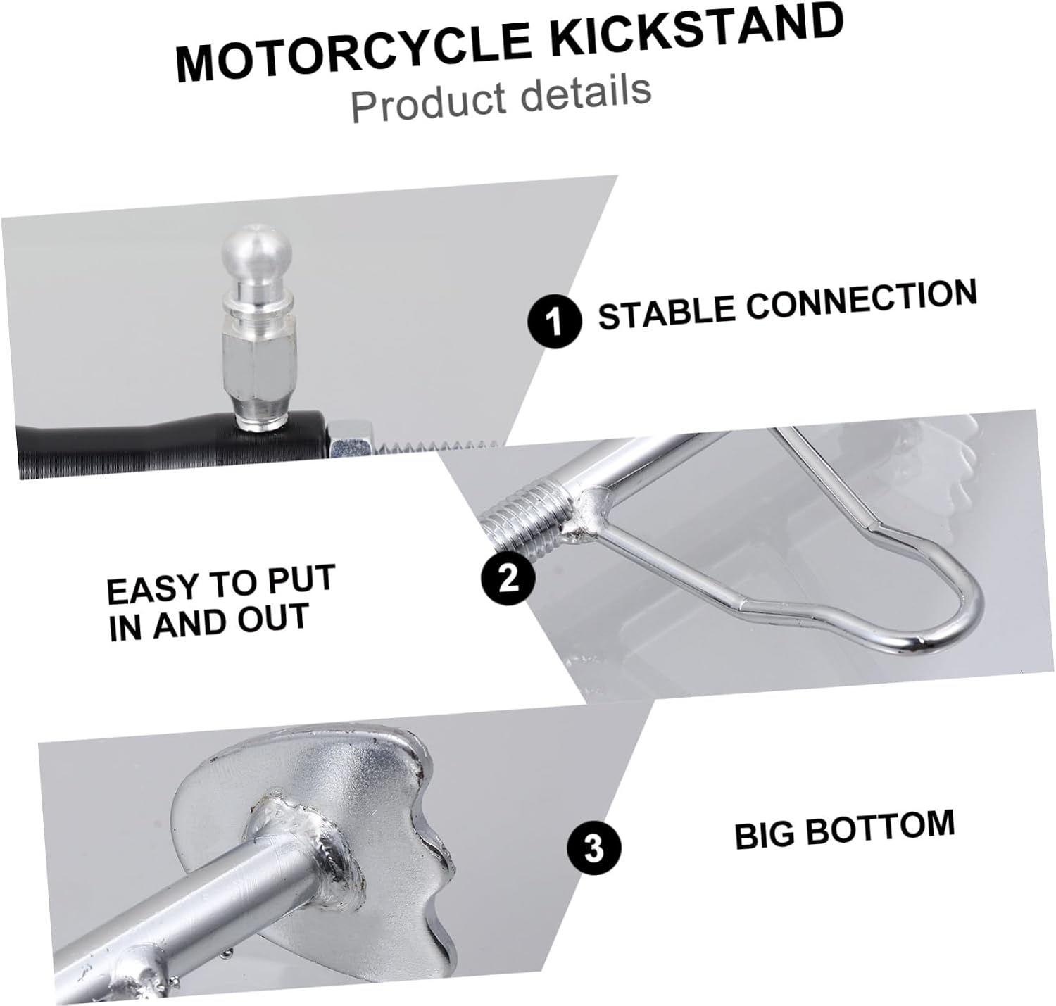 Adjustable Motorcycle Kickstand Side Stand Foot for Refit Black