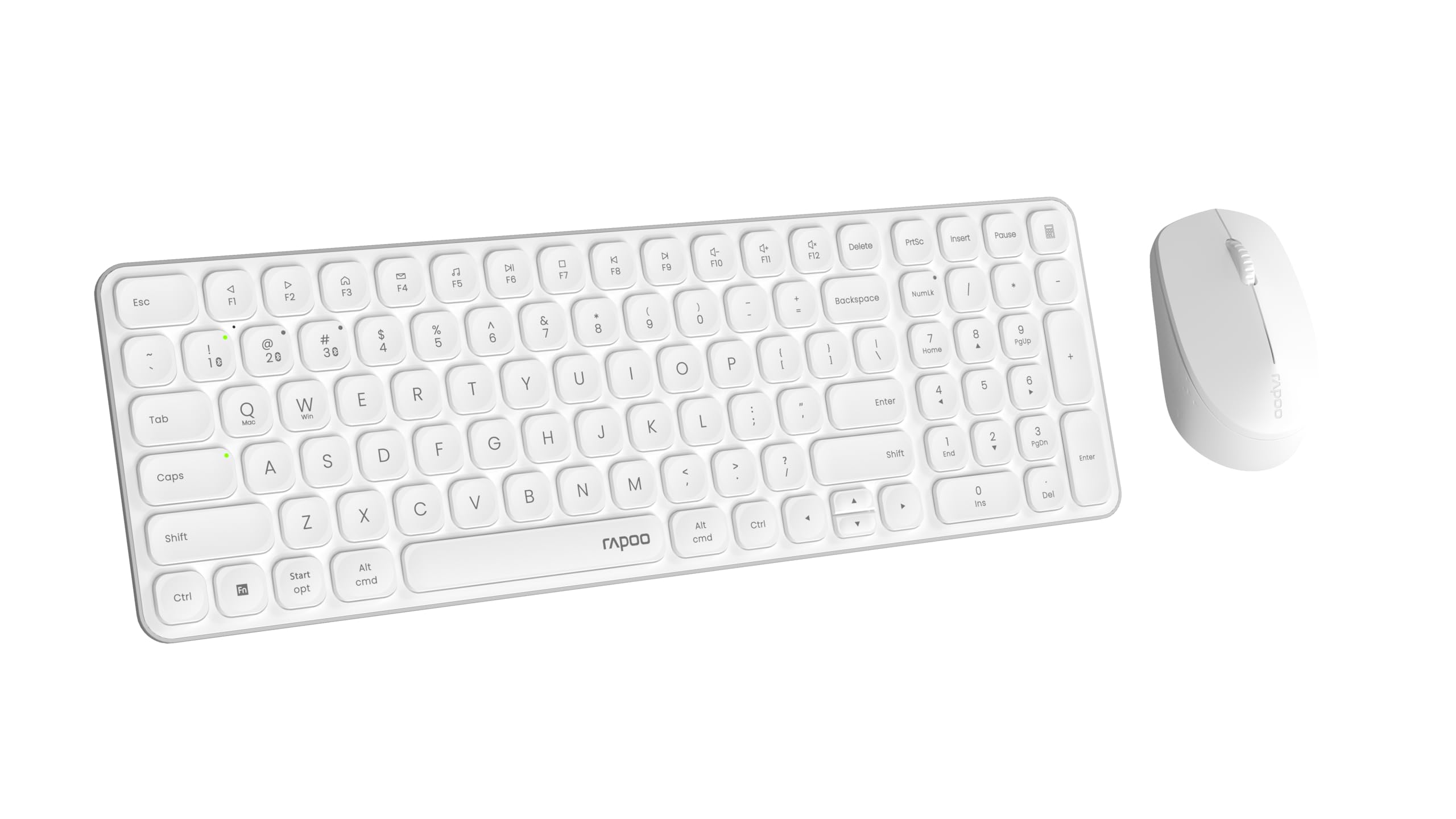 Rapoo I bezprzewodowa klawiatura i mysz (9310M, Ultraslim, Bluethooth, 2,4 GHz, baterie) biały