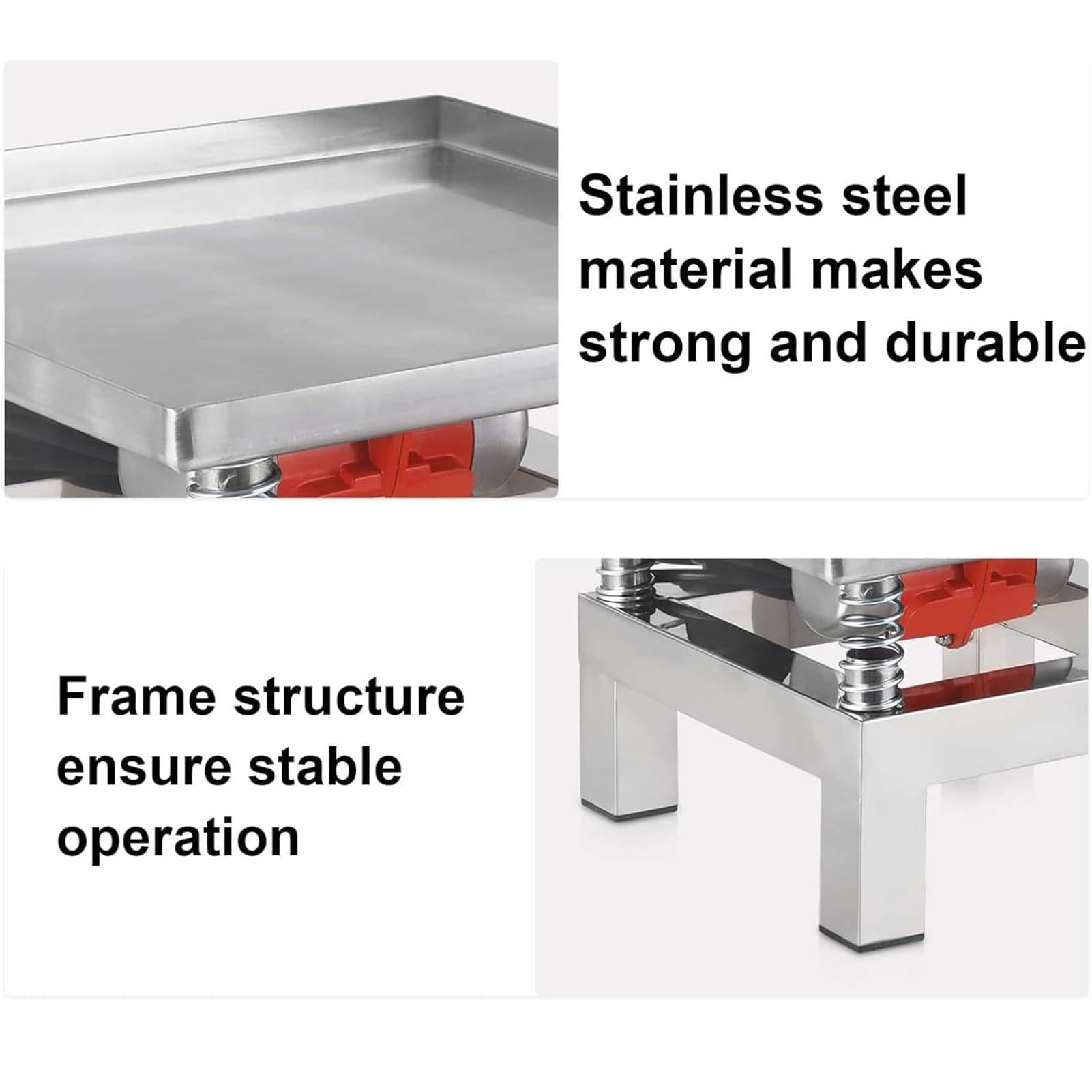 Elektrische Rvs Triltafel, 35x35cm Beton Triltafel Met Pure Koperdraad Motor, 3000-3600rpm, 50w Compactor Platform