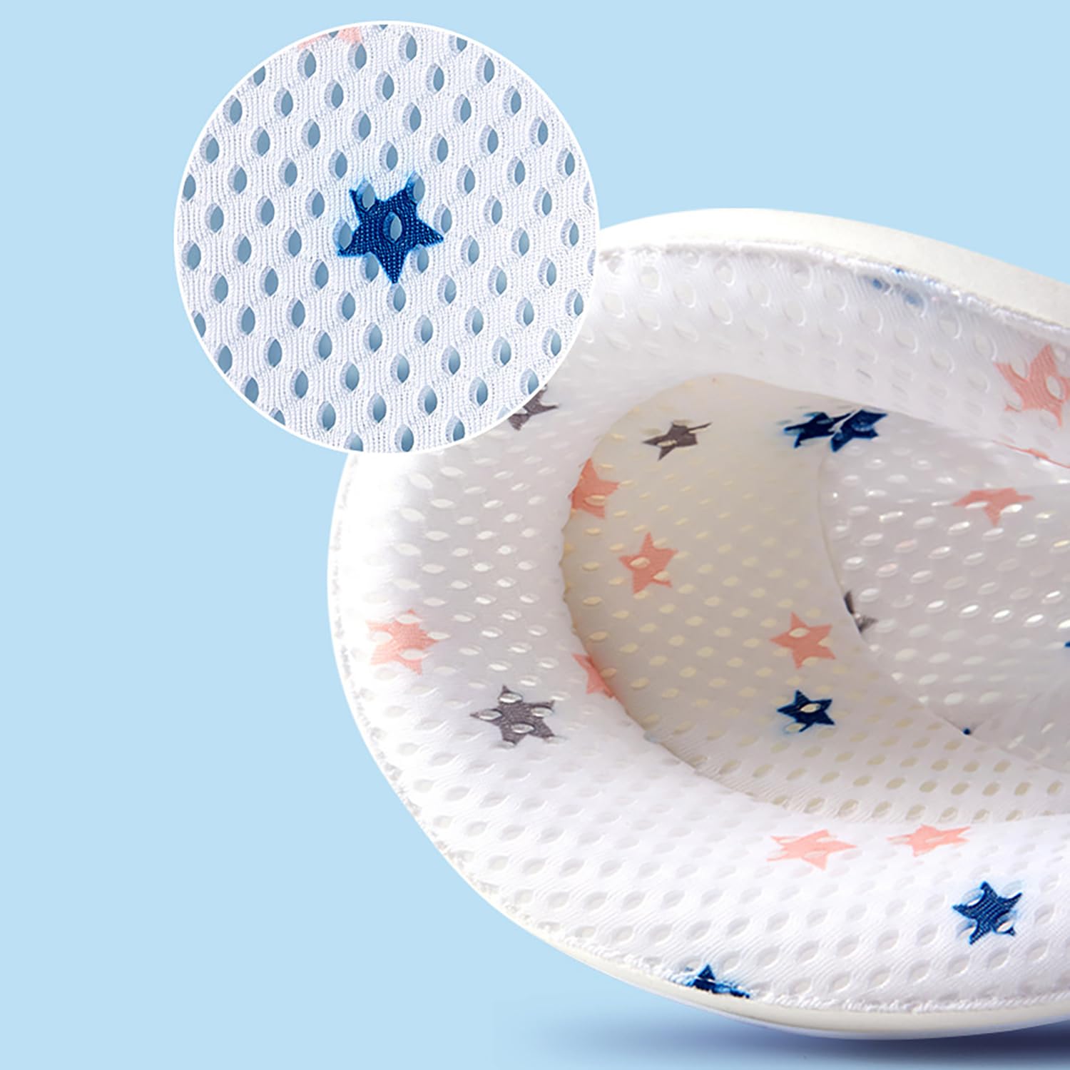 Bain en T Antidérapant pour Bébé - Blanc, Filet de Tapis maille, Support Nouveau-né avec Sangles Ajustables, Siège de Bain Confortable, 0-12 Mois