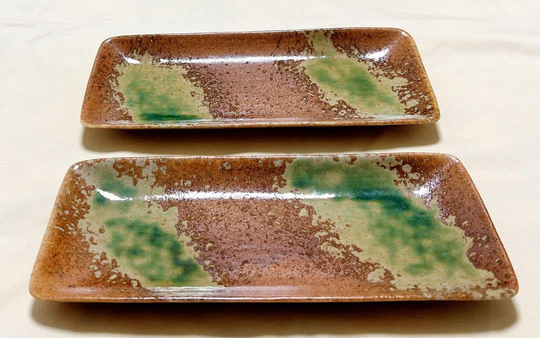 庫山窯　長皿　長角皿　青華緑彩　5客 美濃焼 前畑陶器 庫山窯 長角皿5枚セット 青華緑