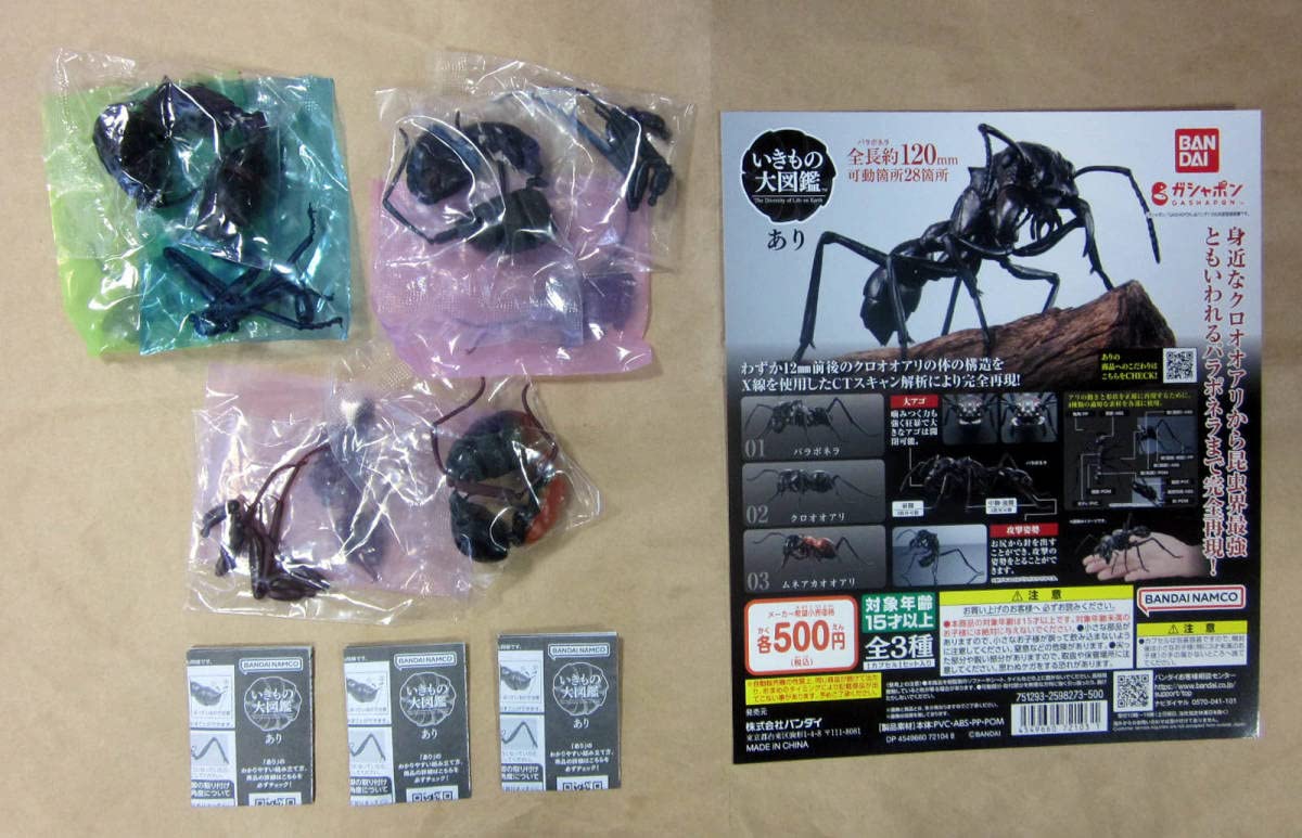 Amazon.co.jp: いきもの大図鑑 あり 全3種 パラポネラ クロオオアリ