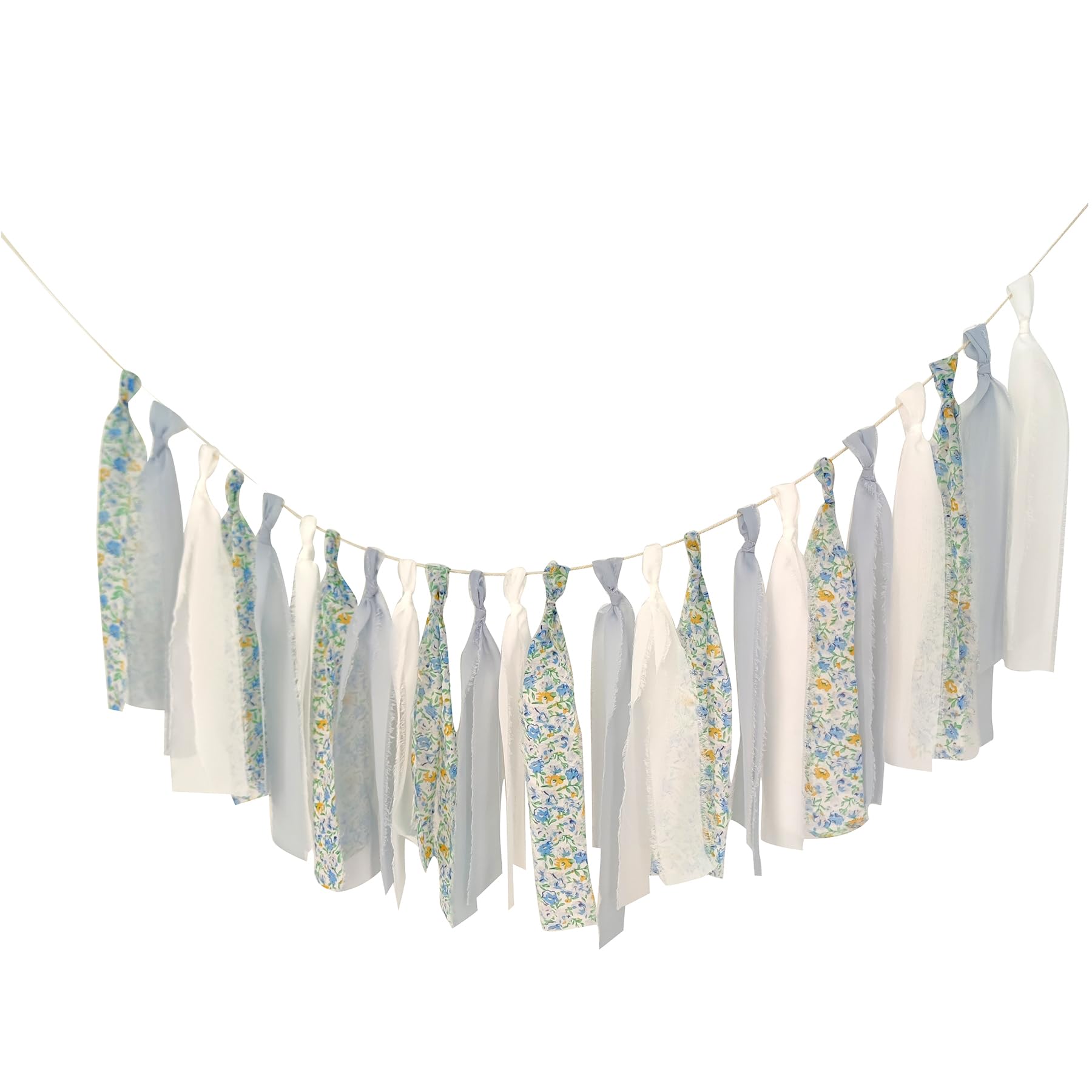 Guirnalda de borlas florales azules Mybbshower para sala de estar, cumpleaños, fiestas de té, decoración para el hogar, compromiso, boda, despedida de soltera, decoración colgante