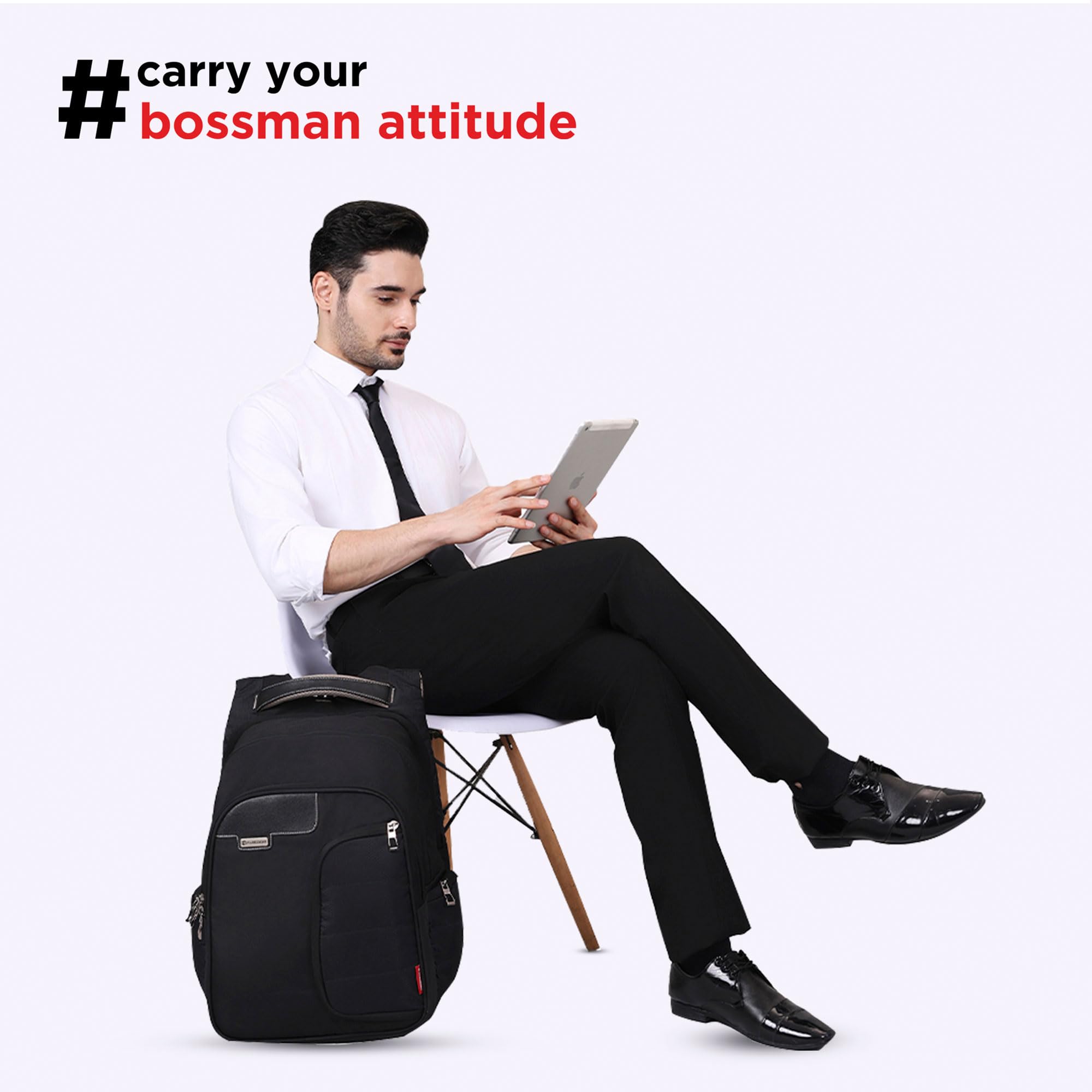 HARISSONS Vervo 40L Waterproof Laptop Backpack for Men & Women | Fits 15.6" Laptop with Sternum Strap, Quick Access Pocket, Detachable Key Holder, Organized Compartments & Raincover (Black)