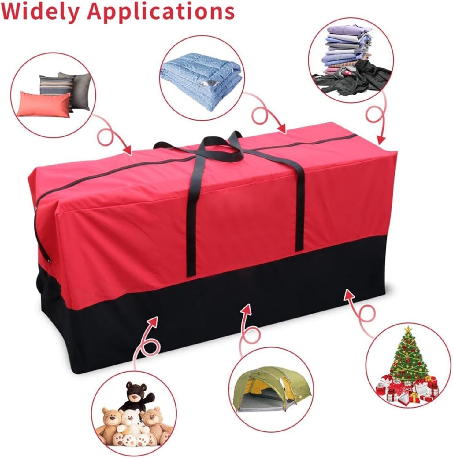 Christmas Tree Box, Waterproof Oxford Cloth Storage Bag with Holiday
