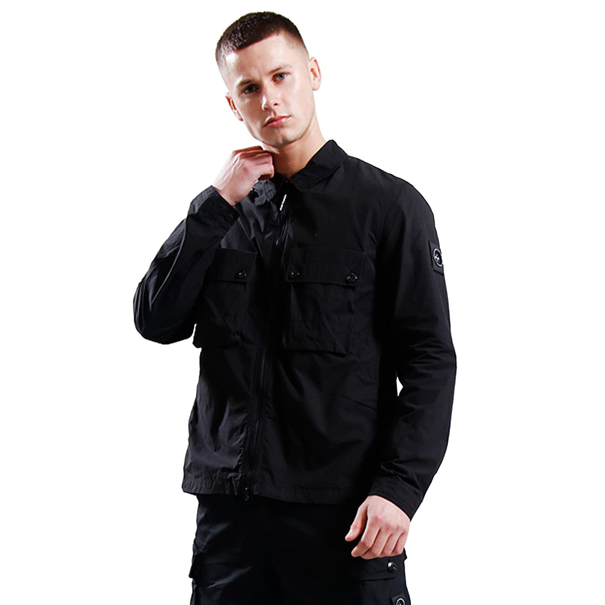 Marshall Artist| 0811 Storma Cotton Shell Lightweight Overshirt Jacket - Black