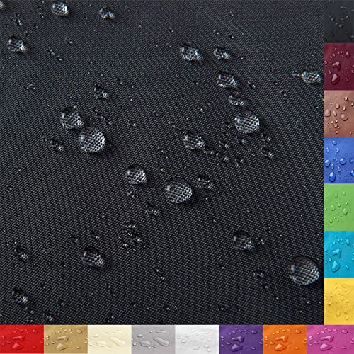 ZHhan Tejido de poliéster Impermeable, Columna de Agua de 12.000 mm, 130 cm de Ancho, cantidad = Metro, Medida por Metro, Impermeable, Resistente al desgarro, Duradero, Tejido Exterior (Negro, 1,3 m)