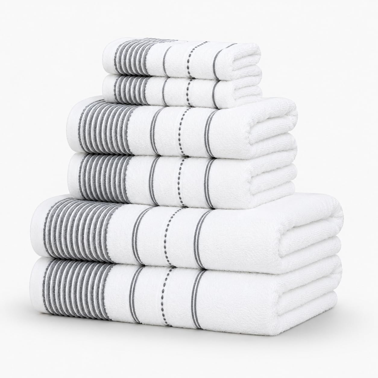 Dakota Stripe 6Pc Towel Bale Mono Black