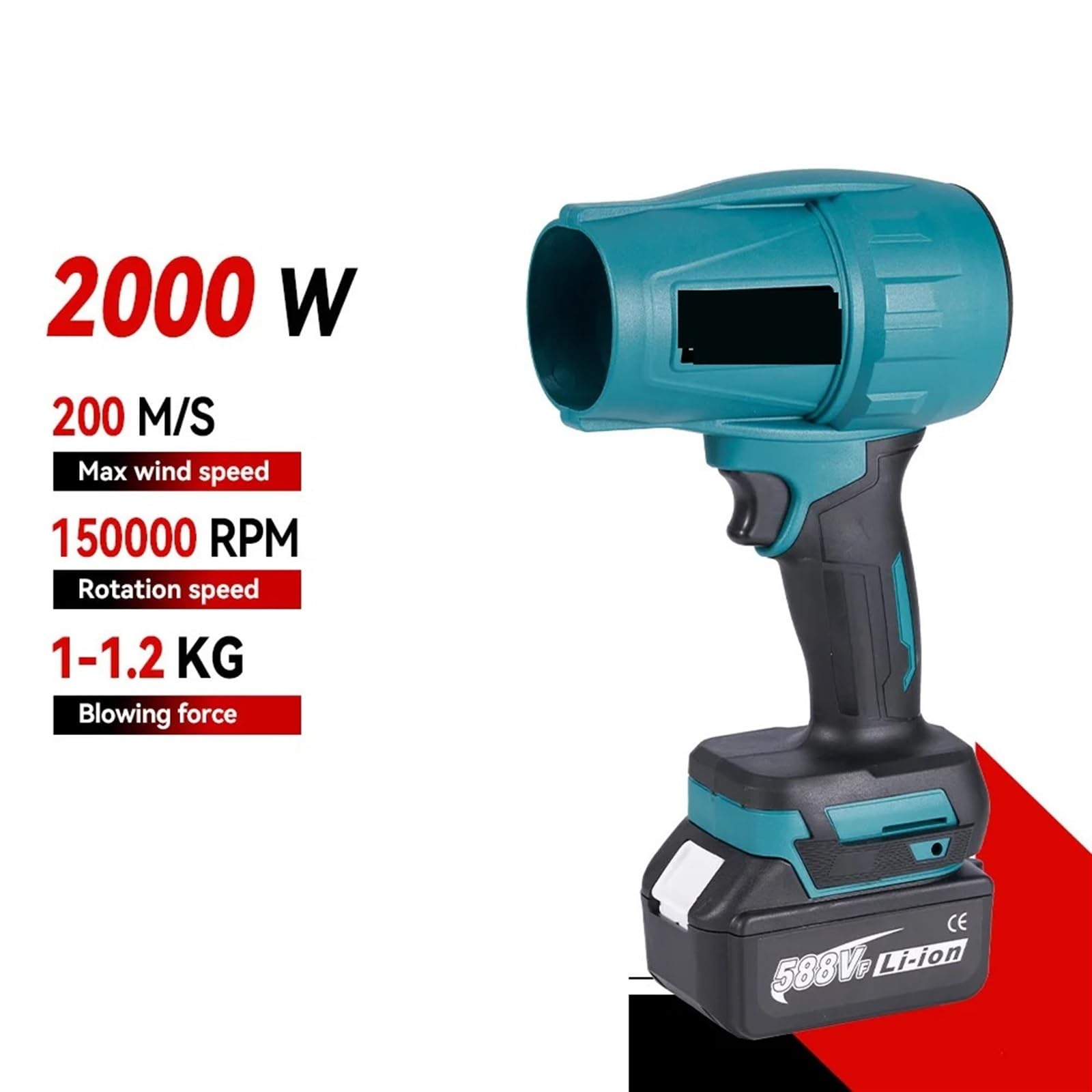 Radialgebläse, Bürstenloser 2000W elektrischer Turbogebläse-Jet-Fan 200M/S heftiger Auto-Trockner Handheld-bläser