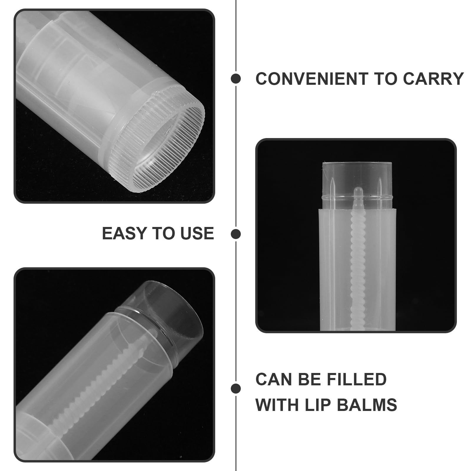 BESPORTBLE 200 Tubetti Vuoti per Balsamo Labbra con Tappo, Tubetti per Rossetto Ricaricabili per Cosmetici Fai da Te, Contenitori per La Cura Delle Labbra E La Conservazione Del Rossetto