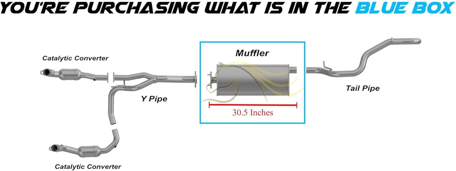 Exhaust Muffler Compatible for 2002-2005 Jeep Liberty 2.4L | Stainless Steel | Northeastern Exhaust | Free Clamp and Bolt Kit Included | Direct-Fit Replacement