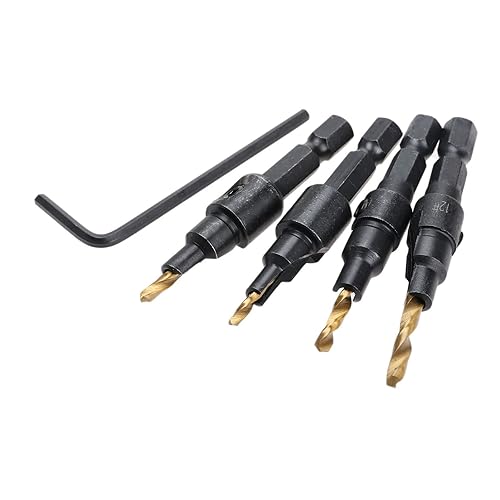 Miniatura 2 de Power Drill Broca avellanadora de vástago hexagonal de 14 de pulgada, accesorios para herramientas eléctricas para carpintería de metal de plástico,