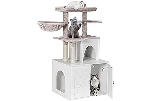 Snughome Cat Litter Box Enclosure with Cat Tree Tower and Condo: Paradise for Pampered Felines