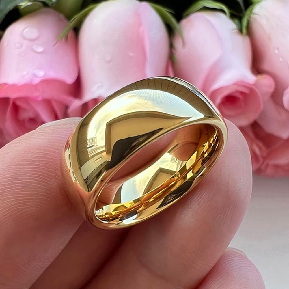 3mm 4mm 5mm 6mm 7mm 8mm 10mm Silver/Gold Tungsten Rings for Men Women Couple Fashion Jewelry Engagement Wedding Bands Domed Polished Comfort Fit - Image 4