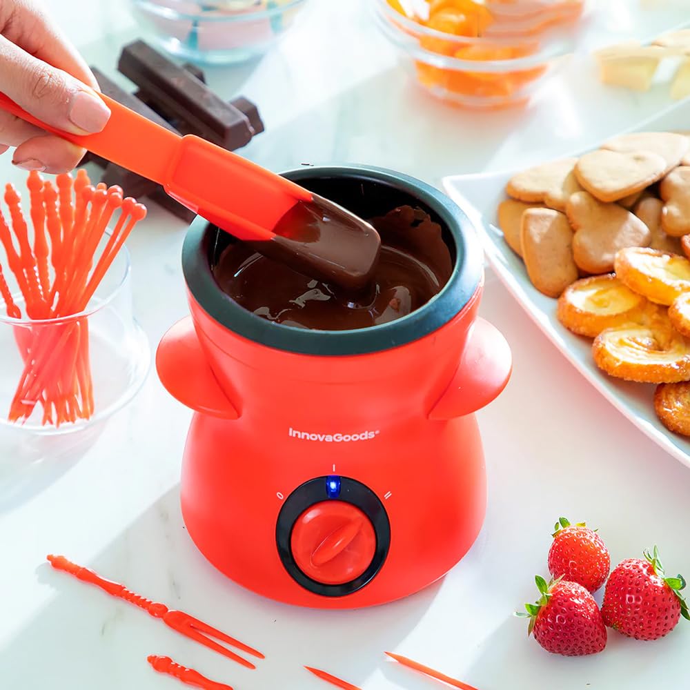 InnovaGoods® Fondue de chocolate con accesorios Fonlat, disfruta de deliciosos fondues de chocolate, con función de fondue de chocolate, accesorios y diseño elegante, ideal para el hogar y las fiestas