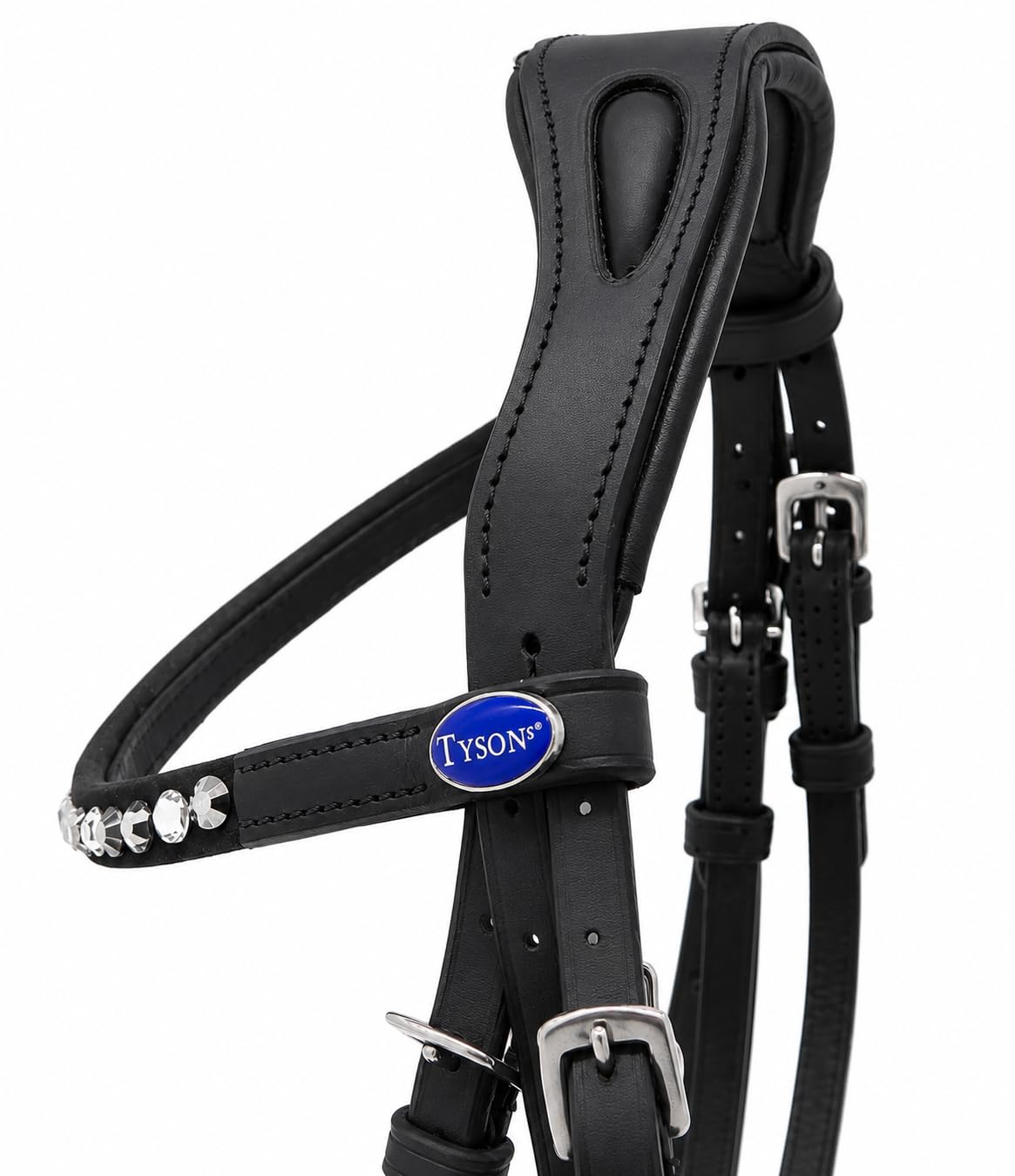 Tysons Breeches Nobless Trense Minishetty Mini Shetty Lack Strass anatomisch geschnitten Schwarz Silbergraú (Minishetty)