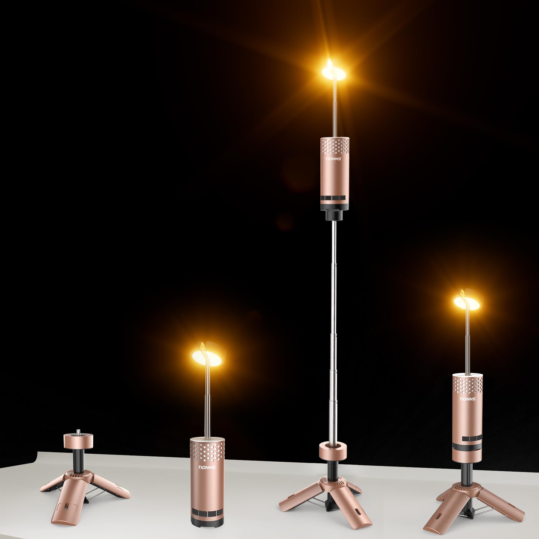 Wiederaufladbare Campingleuchten mit Ständer, Pro Roségold