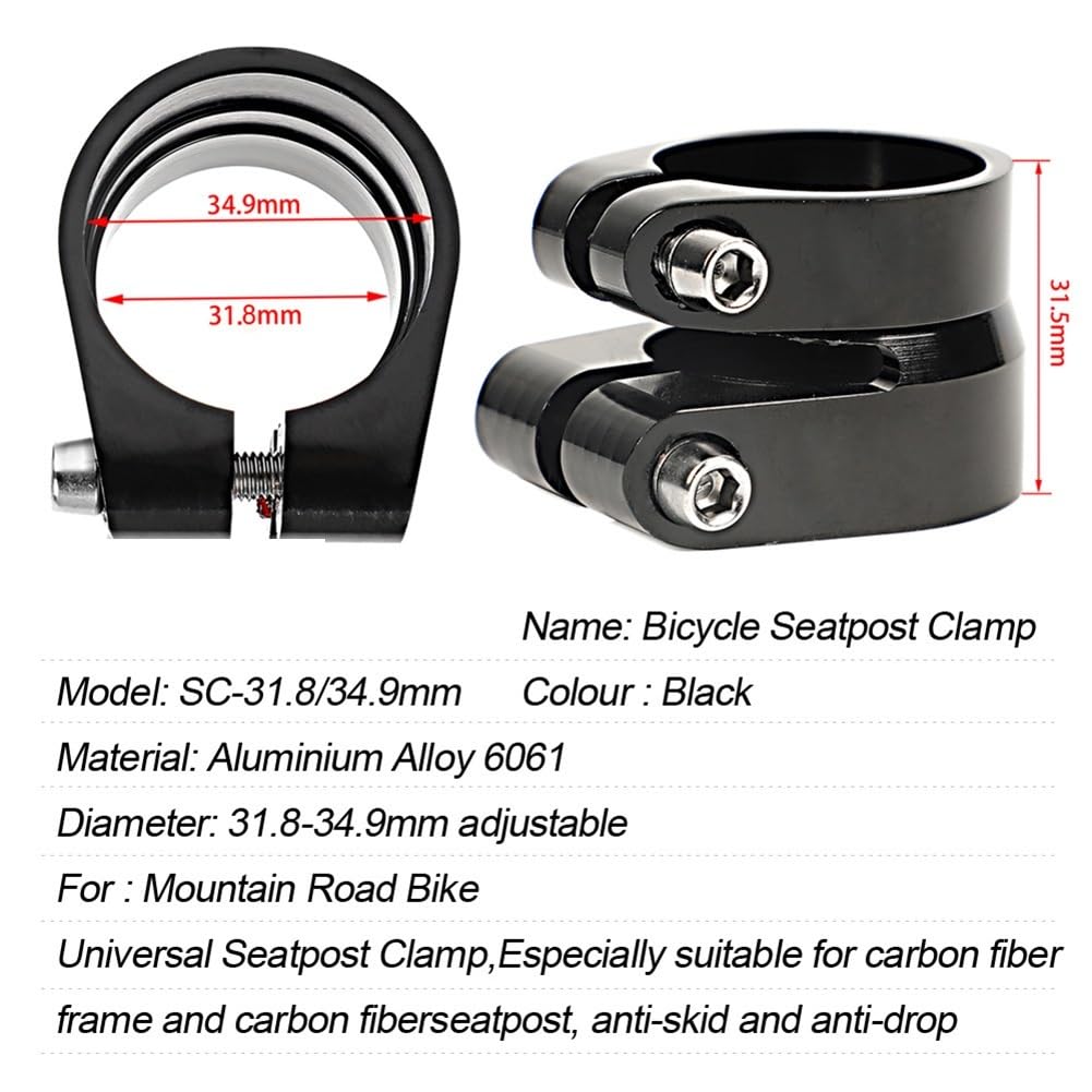 Collarino Reggisella Sgancio Rapido Per Bici - Alluminio Leggero Per MTB E Strada - Foto 3