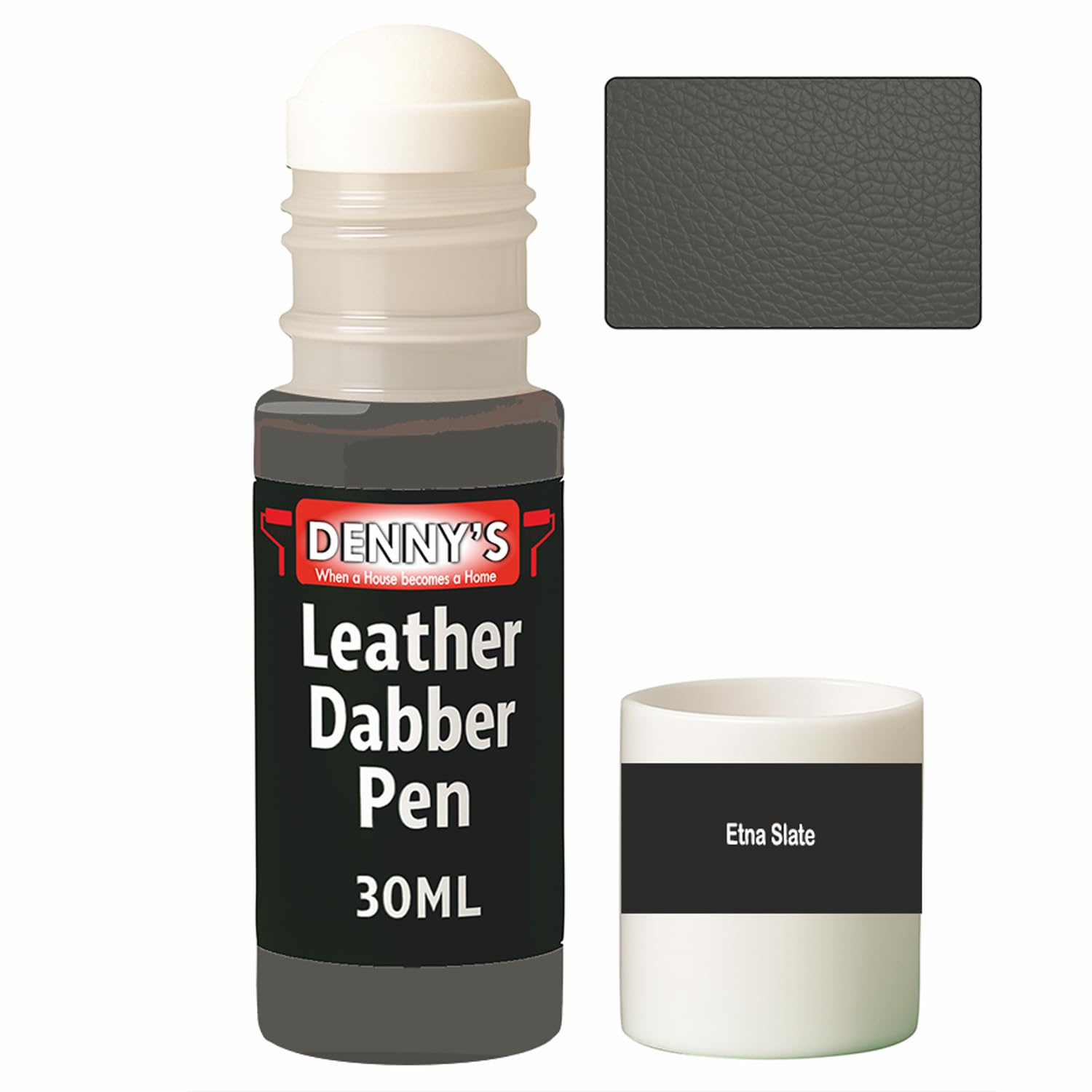 SCOOBYS PAINTS BACK IN THE MIX Leather Colour Restorer Recolouring Balm Repair Treatment for Faded & Worn Absorbent Leather Shoes, Boots, Jackets (42 Etna Slate, Dabber Pen 30ml)