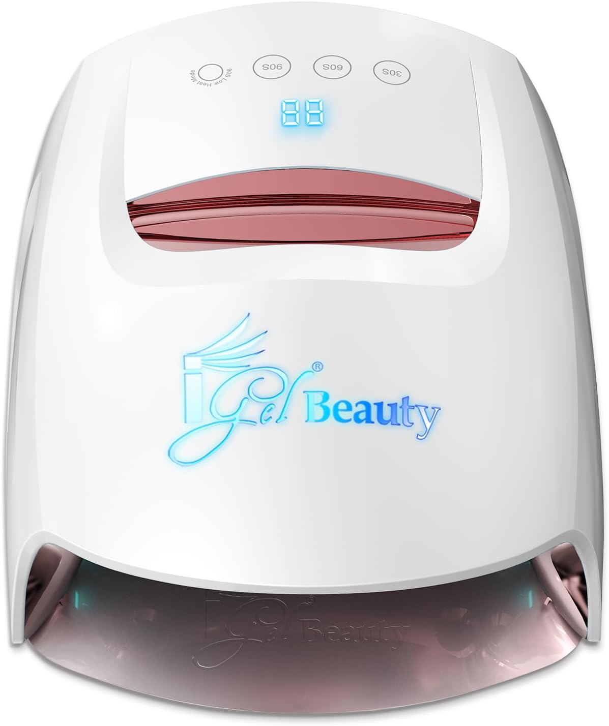iGel Beauty LED PRO Nail Lamp – Rose Gold, 48W Rechargeable UV/LED Nail Dryer, Cordless with 5200mAh Battery, Motion Sensor, Timer Settings, Low Heat Mode, Professional Gel Nail Lamp