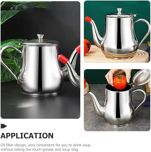 Miniatura 6 de Yardwe Colador de aceite de cocina olla para recipiente de aceite de cocina, colador, separador de grasa