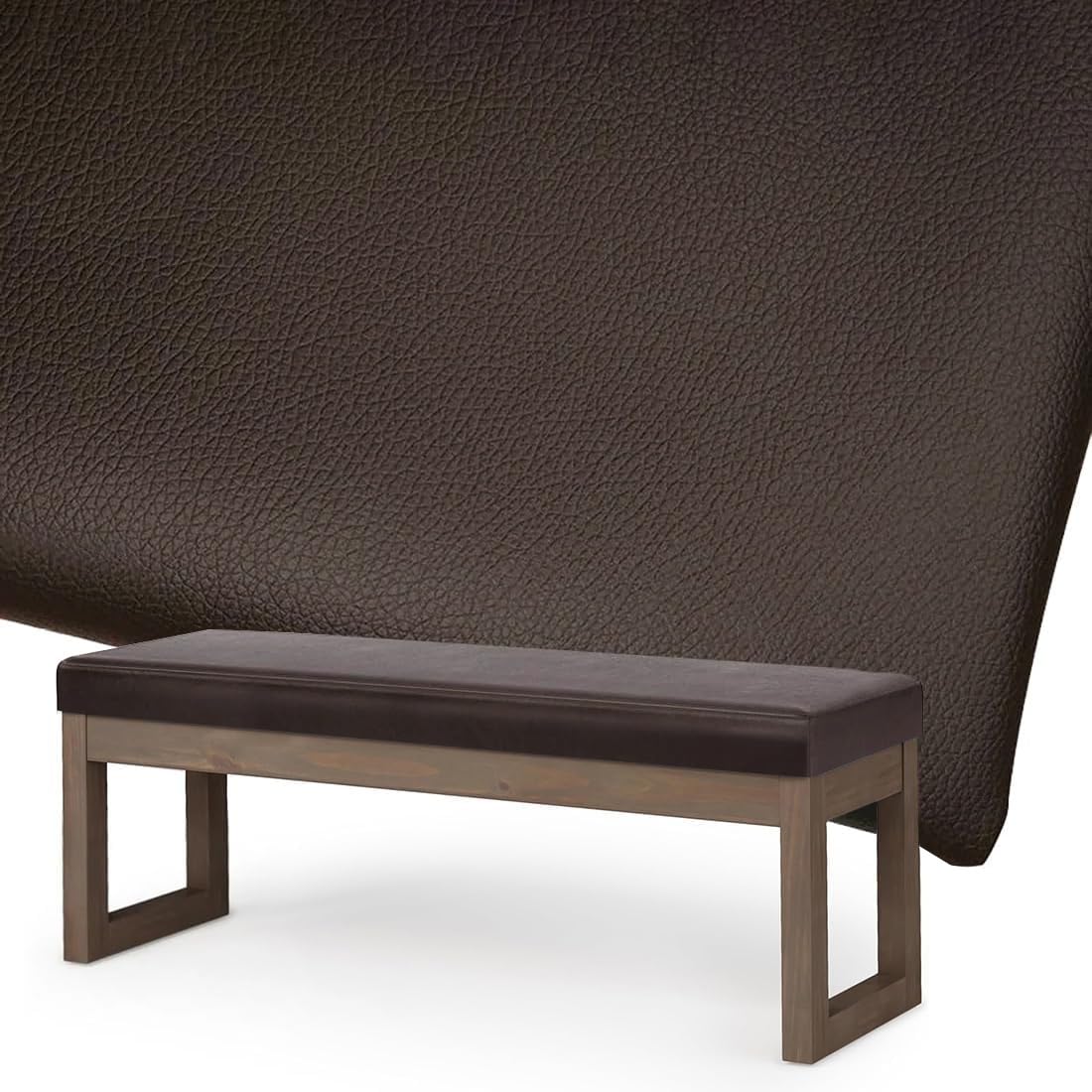 moismk Indoor Outdoor Bench Cushion - 3 CM Thick Waterproof Rectangle Bench Seat Pad for Bay Windows, Garden Patio, Long Chairs & Porch Furniture with Non-Slip Backing(Coffee,80x40cm/31x16in)
