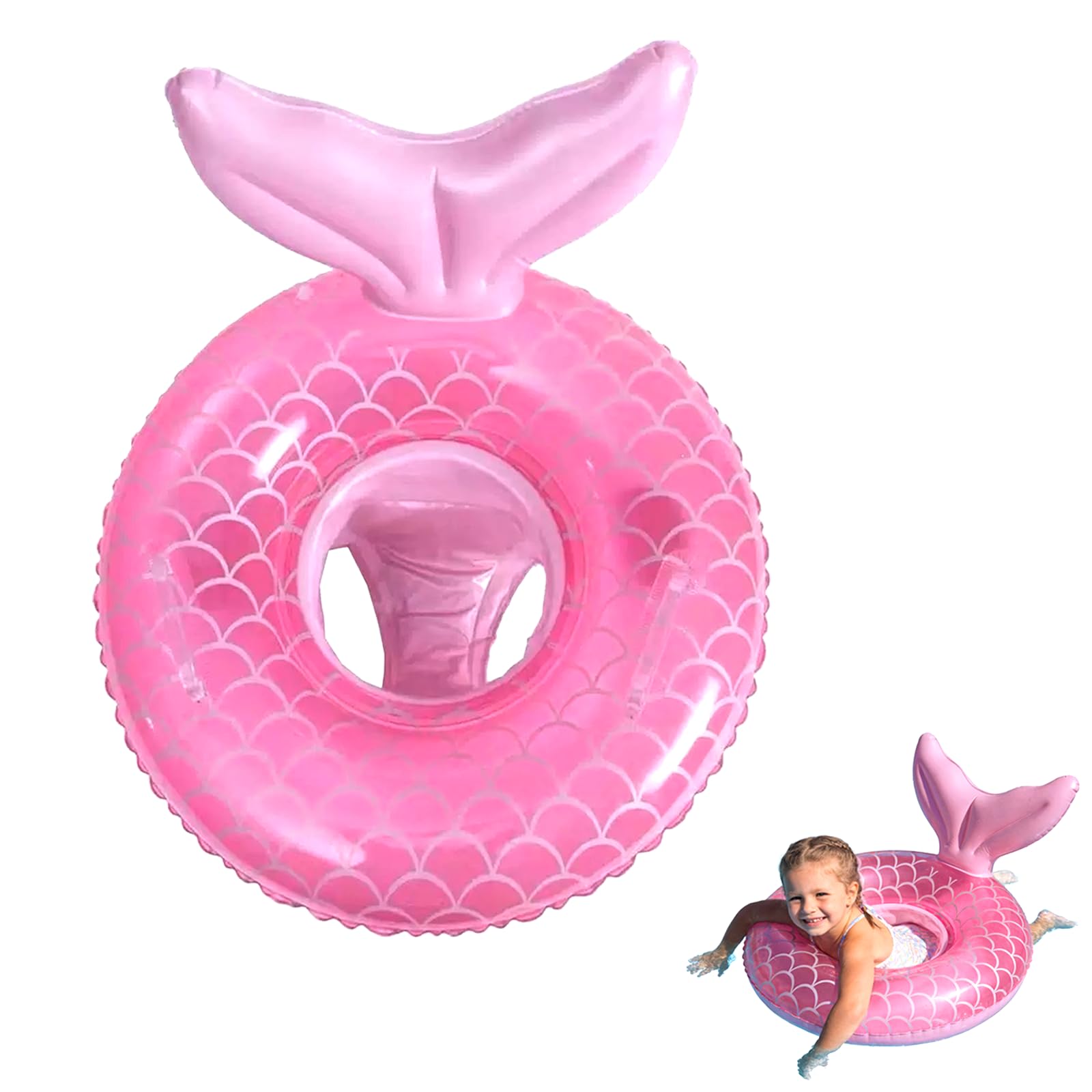 POPOYU Pool Inflatables Pool Floats,Swimming Ring for Kids Mermaid,Inflatable Swimming Rings for Adults Kids,Pool Tubes Swimming Pool Toys for Swimming Pool Beach Party Decorations,Kid Summer Gifts