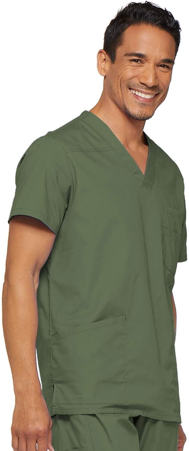 Dickies Mens V-Neck Scrub Top with 5 Pockets - Medical & Nursing Uniform Shirt, Side Vents - 81906 - Image 6