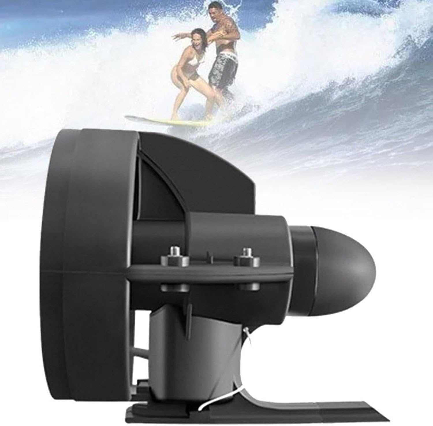 216W 288W Electric Motorized Fin, 12V Thrust Surfboard Underwater Thruster, Surf & Sup Fin Battery Electric Fin Stand up Paddle Board Motor for Kayak Fishing Boat Paddle Board 216W