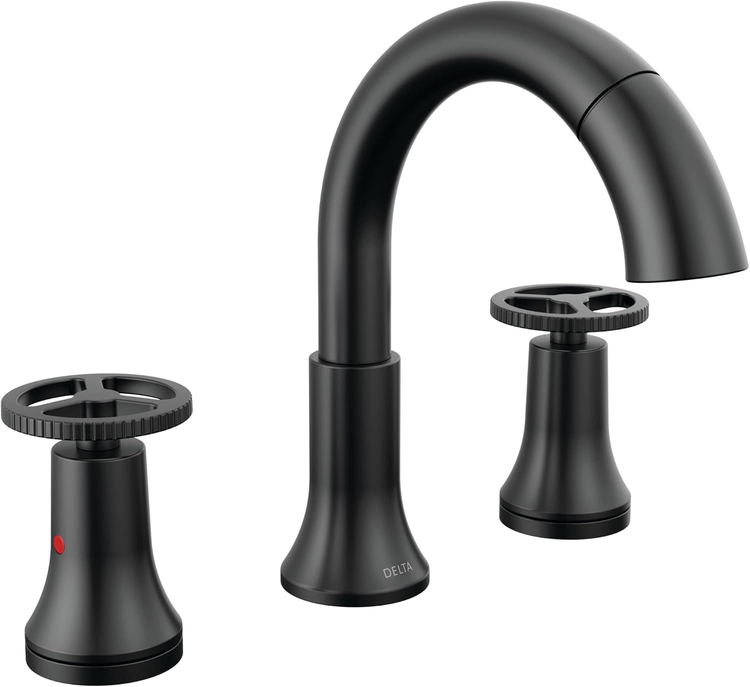 Delta Faucet Trinsic Pull Down Bathroom Faucet, Bathroom Pull Out Faucet, Black Widespread Bathroom Faucet 3 Hole Pull Down Sprayer, Bathroom Sink Faucet Magnetic Docking, Matte Black 3558-BLPD-DST (Matte Black Pull Down Spout) Thumbnail