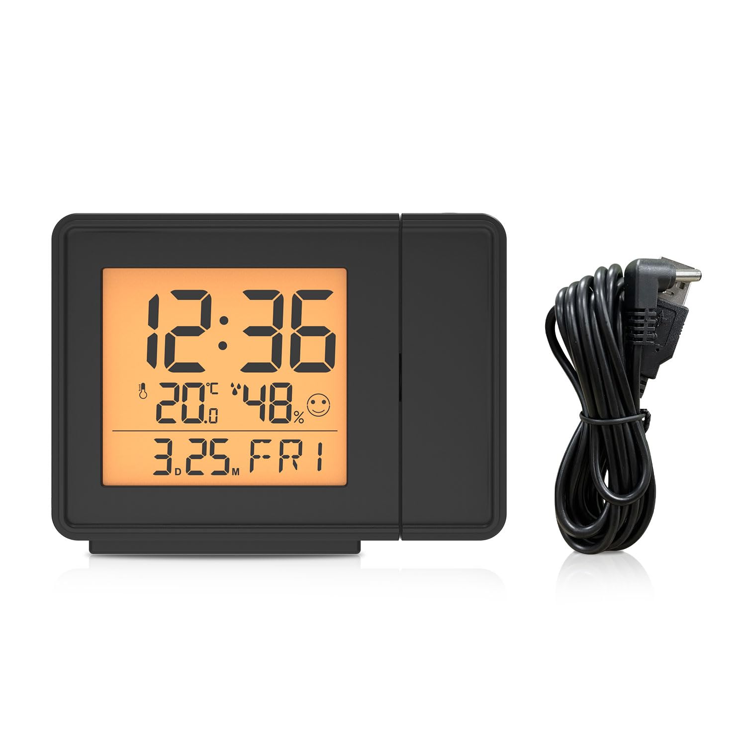 BALDR Projection Alarm Clock, Digital Projector Clock for Bedroom Ceiling, Large Time, Date & Snooze Function Projecting Clocks for Bedrooms with