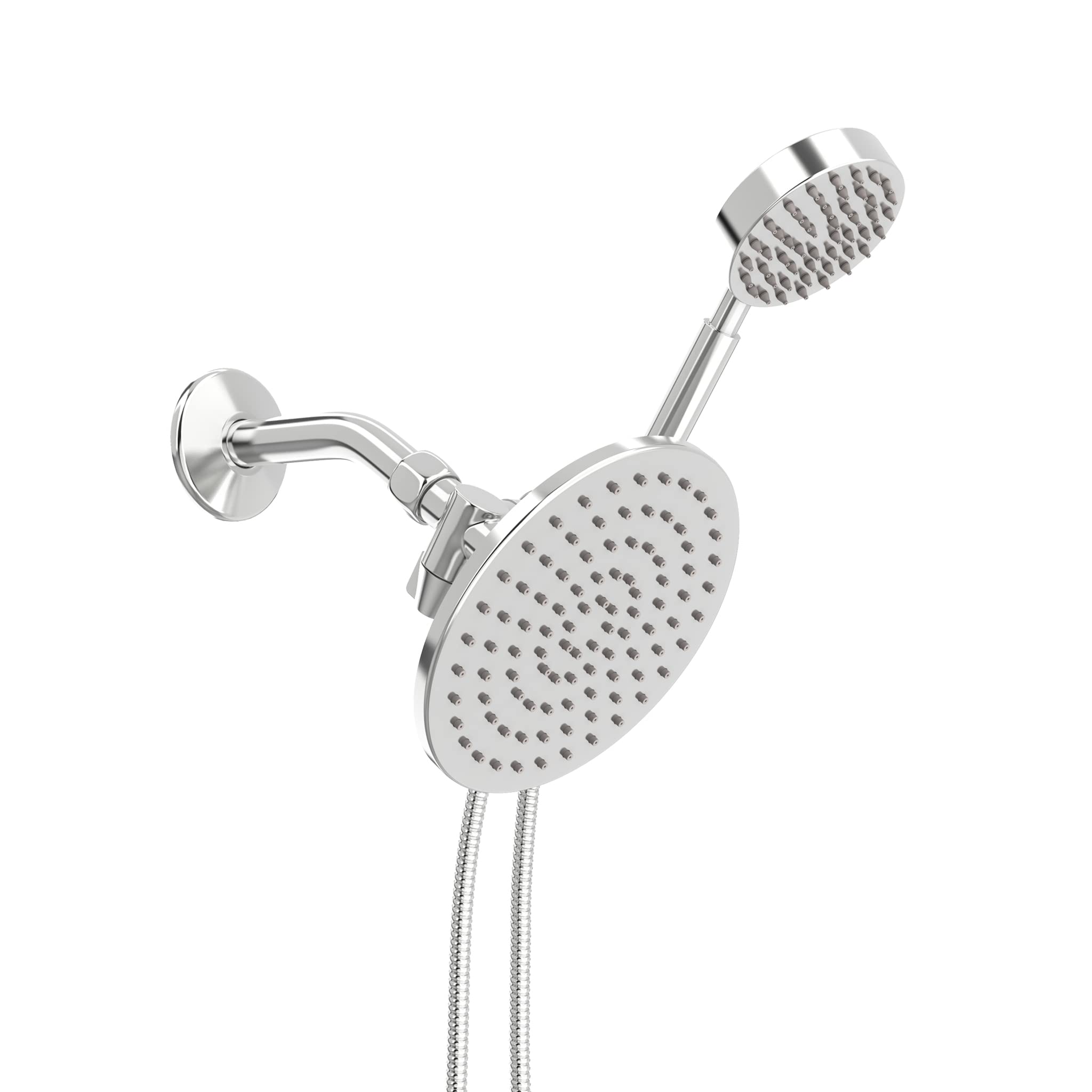 Buy All Metal Hand Held Dual Shower Head Set, Chrome Hand Held Shower