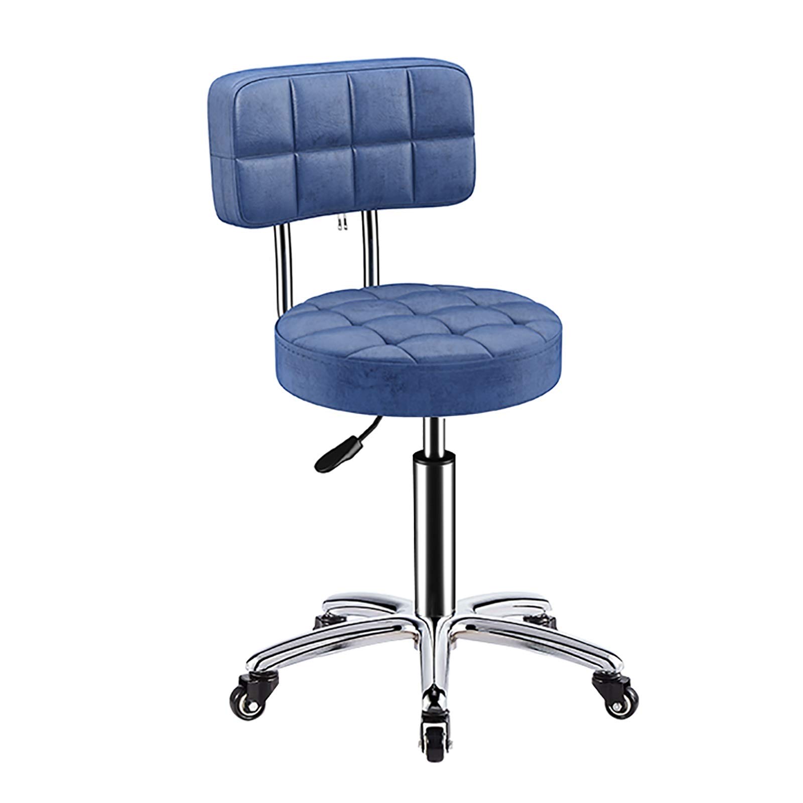AYCDL Bar Stools, Height Adjustable Bar Chairs,artificial Leather, 360° Swivel Kitchen Stool With Backrest,Blue