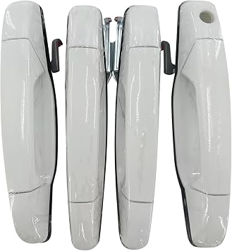 284053446 White Exterior Door Handle Set Compatible with Chevy Silverado GMC Sierra 2007 2008 2009 2010 2011 2012 2013#84053444 20954826 25890276 25890275 20954825 4pcs