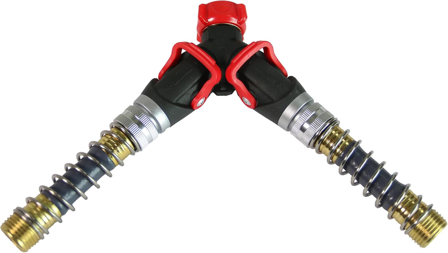 Chapin 6-9482: Deluxe 2-Way Shutoff Hose Connection with Kink-Free Extensions, Fits Standard Garden Hoses, Metal and Plastic Construction with Shut-Off Valves, Leak-Free, Dual Water Flow (Pack of 2)