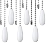 Ceiling Fan Chain Pulls White Wooden Pull Chain Extension for Ceiling Light Fan Chain 6 Pack
