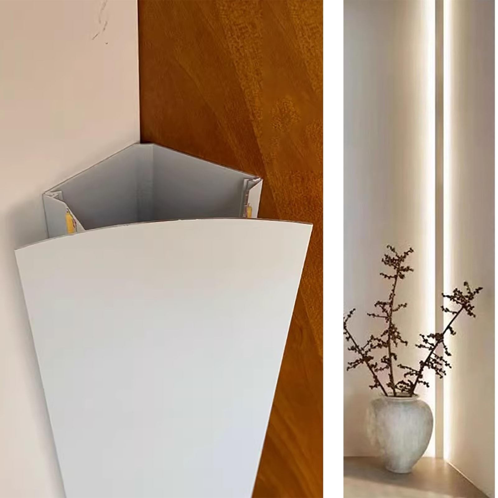 Corniche LED diffuseur éclairage indirect bordure mur plafond salon 4m