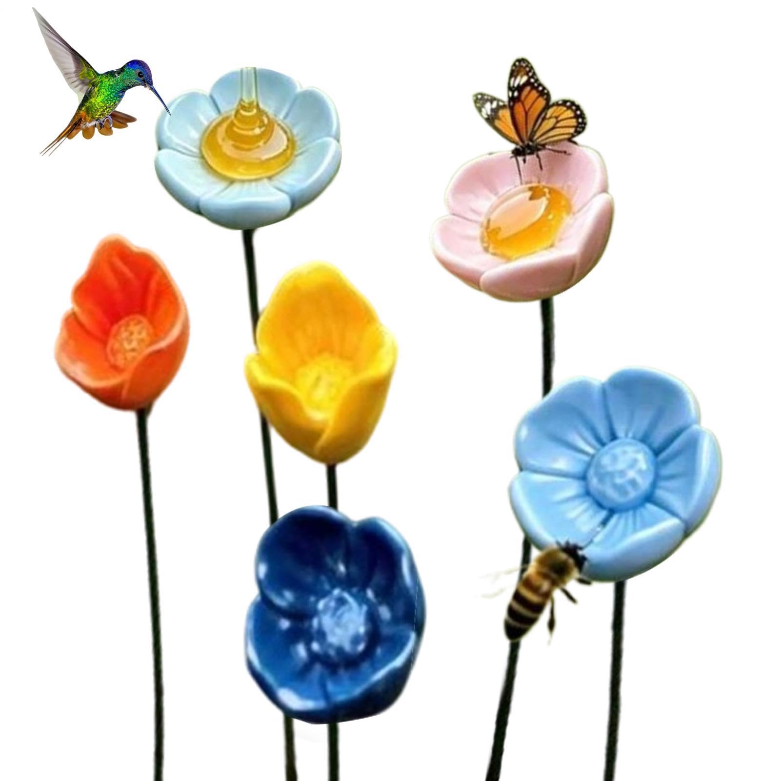 Abreuvoir à abeilles de jardin bol de bain avec piquet 6 pièces