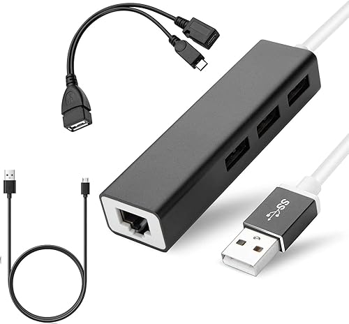 Paquete para Amazon Fire TV Stick 4K – Incluye cable OTG, adaptador Ethernet USB y cable de carga micro USB para transmisión estable y conectividad