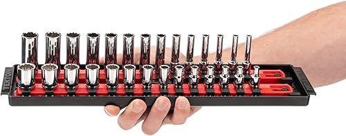Miniatura 7 de TEKTON SHD90216 - Juego de enchufes de 12 puntos con rieles, 50 piezas (532-916 pulgadas, 0.157-0.591in)