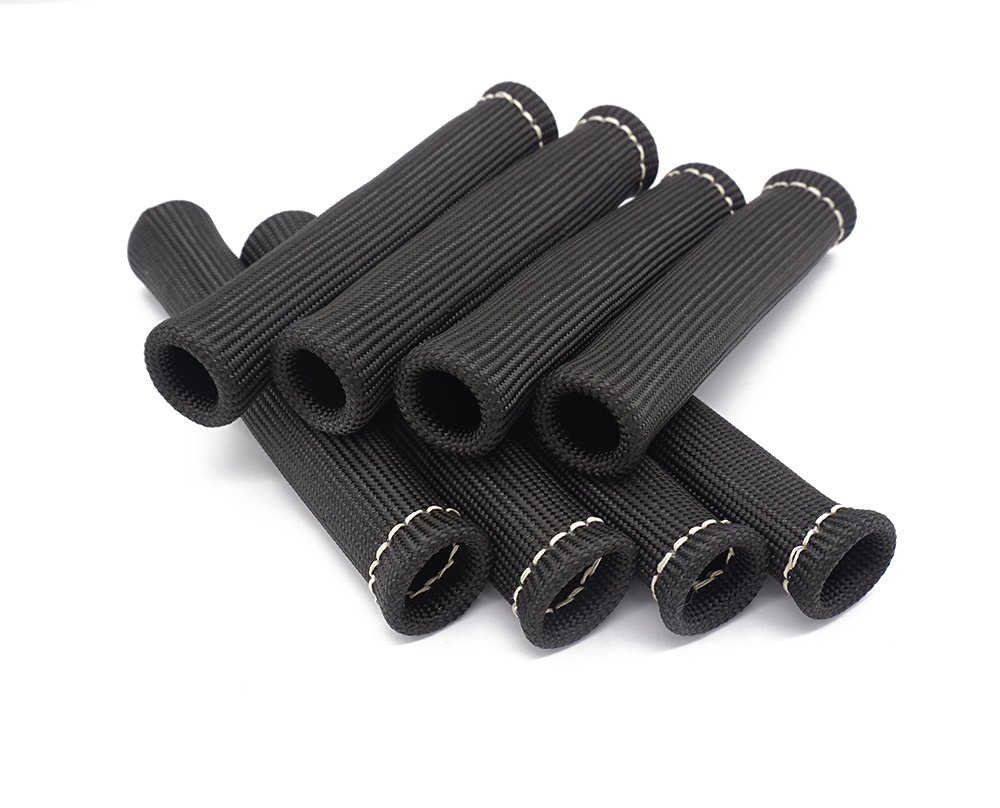 8 Pack Spark Plug Wires Boots Heat Shields Protector Covers Sleeves for SBC BBC 350 454 (Black) (Promotion Code: 20UB7UL9)