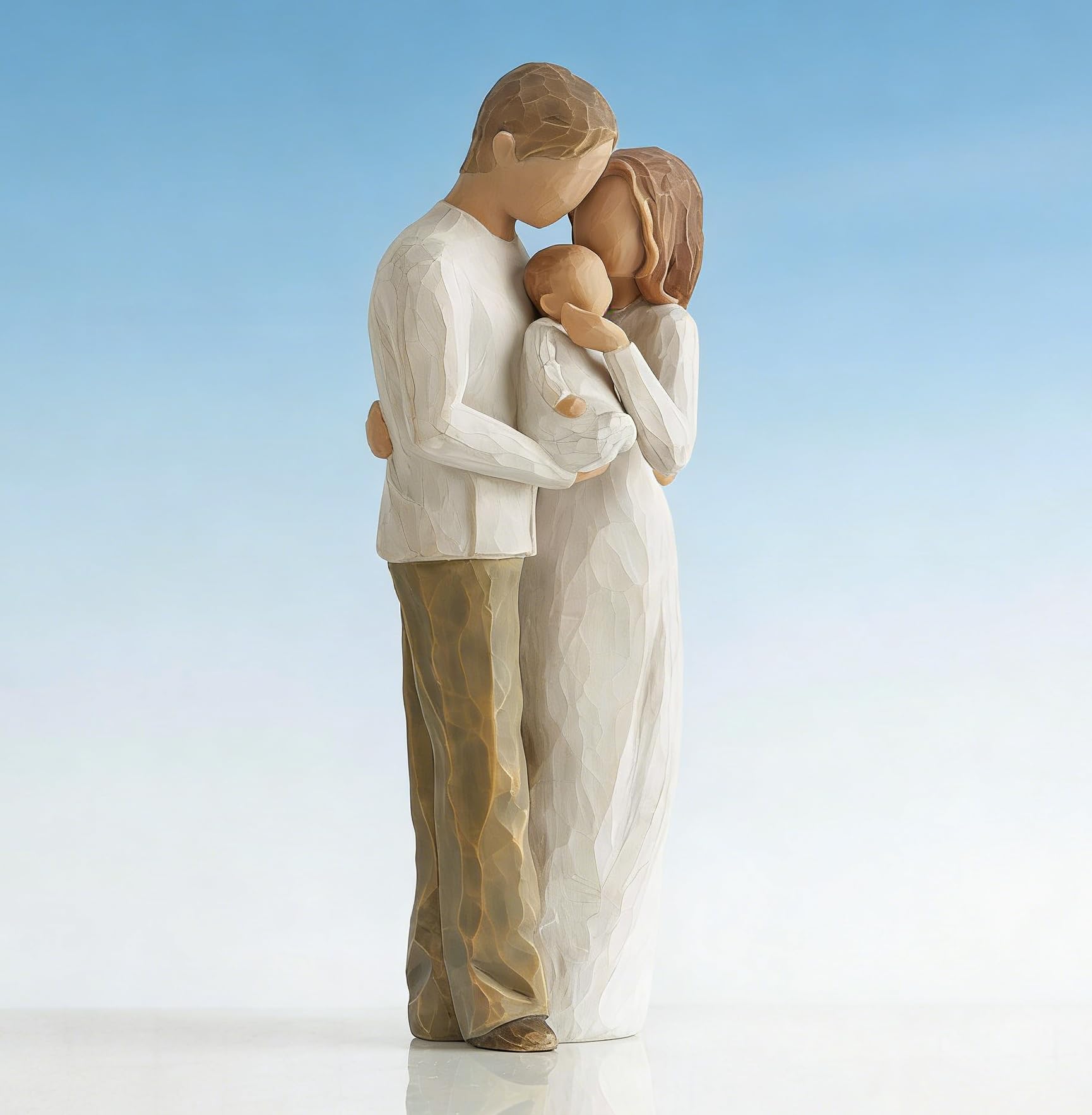 Scultura familiare, figurine ornamentali, una famiglia di 3 genitori e figli in resina, figurine da collezione, mini statua da tavolo, regali per la decorazione della casa per anniversario
