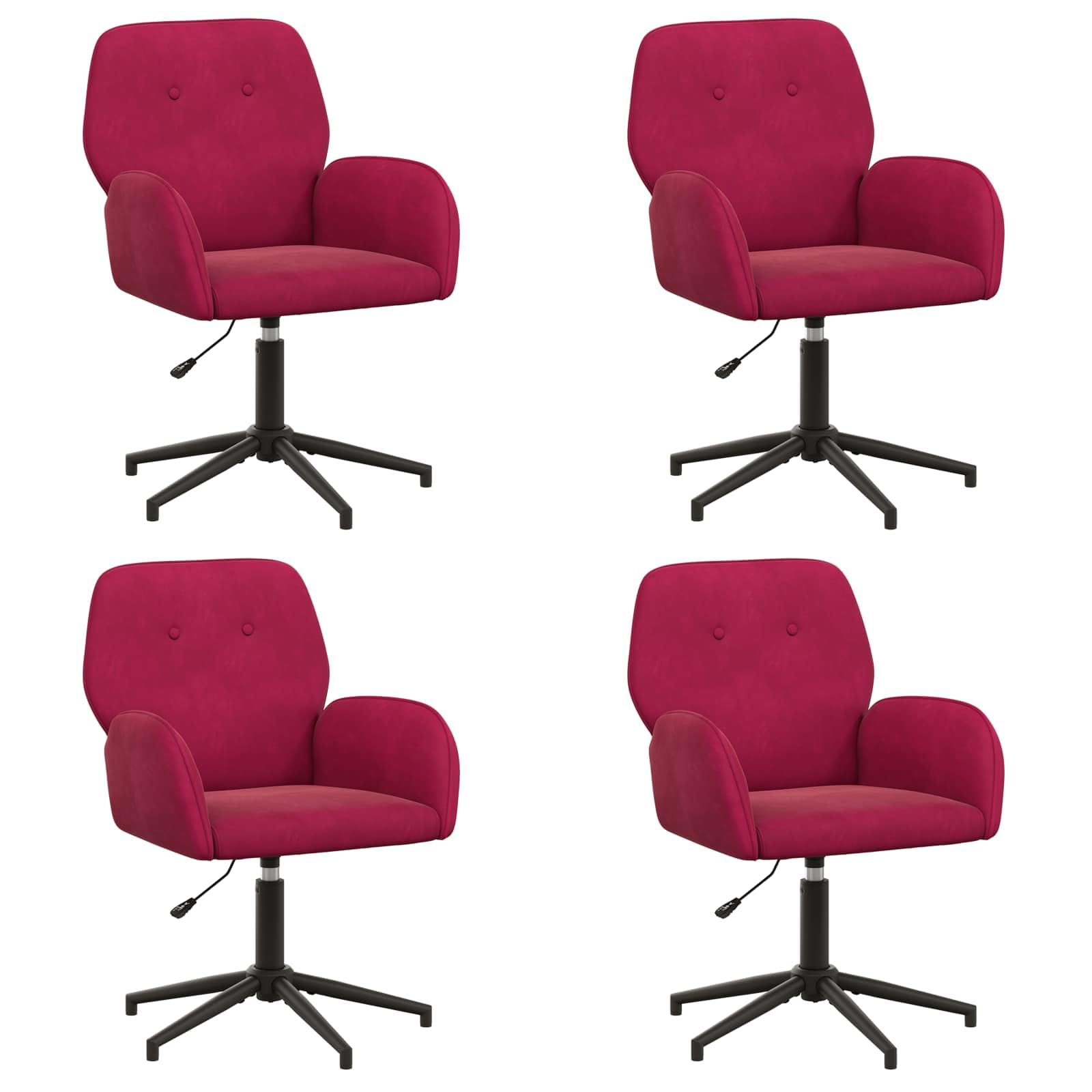 Sillas giratorias (4 unidades, 54 x 55 x 90 cm), color rojo vino