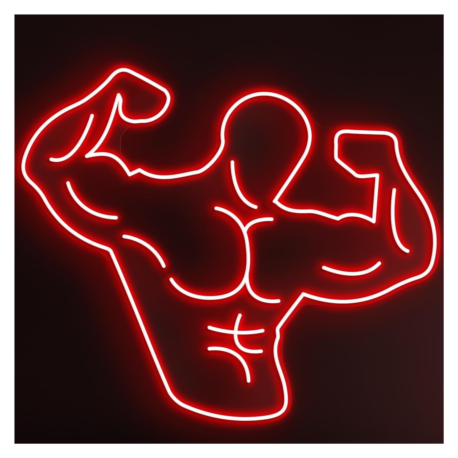 RONGCH Hanging Art Signs Bodybuilder Body Neon Sign, Suitable for Gym Lounge Decor with Brightness Adjustable 50cm