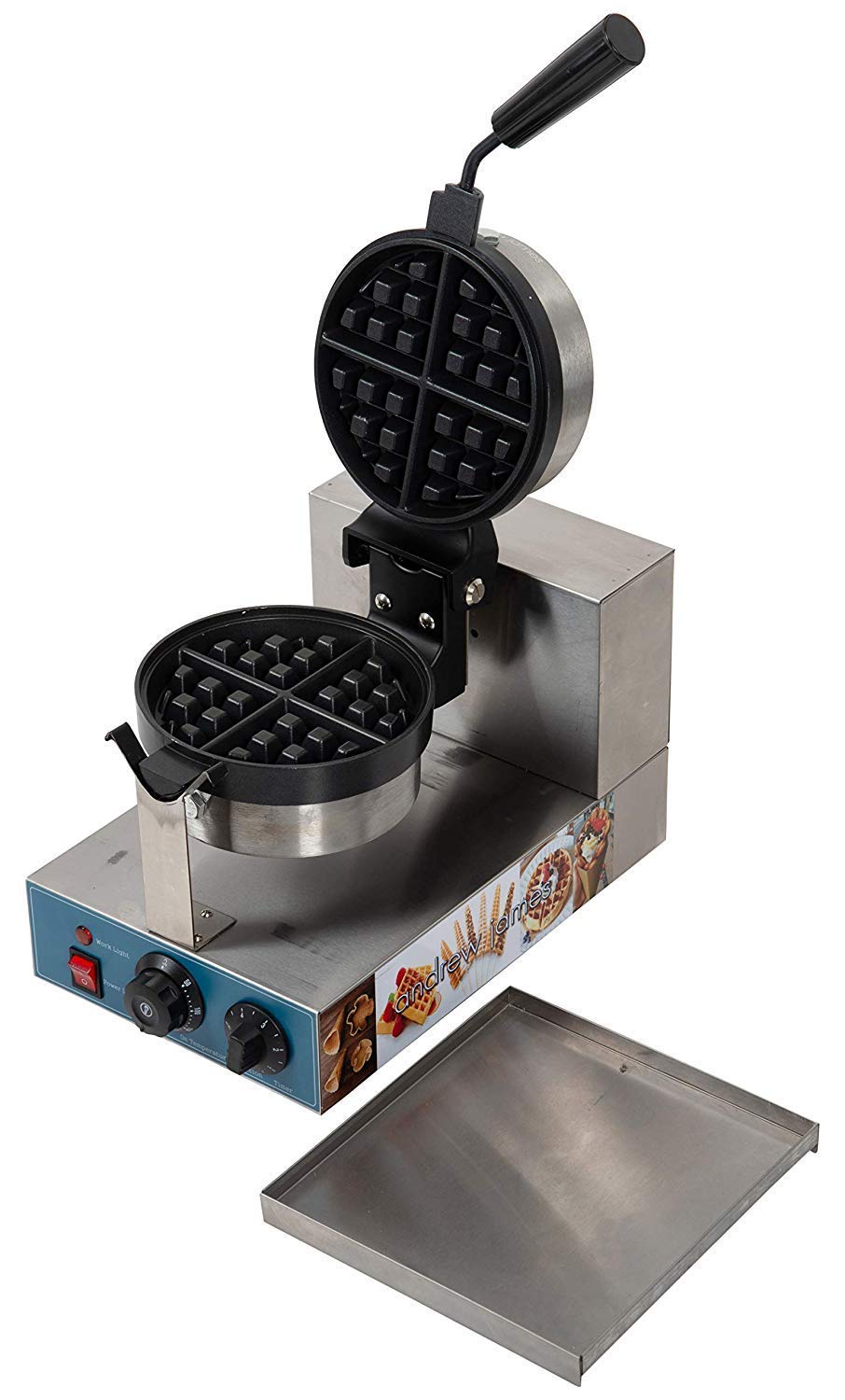 Andrew James Rotary Waffle Baker 1.5inch deep - (1 Year Warranty + Free Waffle Making Accessories (Silicone Tong, Spatula, Brush, Batter Dispenser Bottle)-image-30