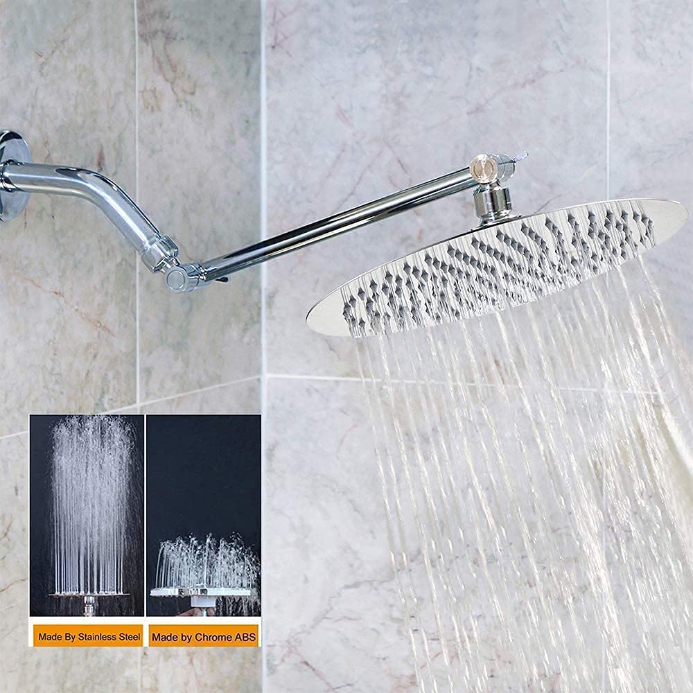 Regenduschkopf Edelstahl 8 Zoll - Selbstreinigend & Wassersparend Mit 360° Verstellung