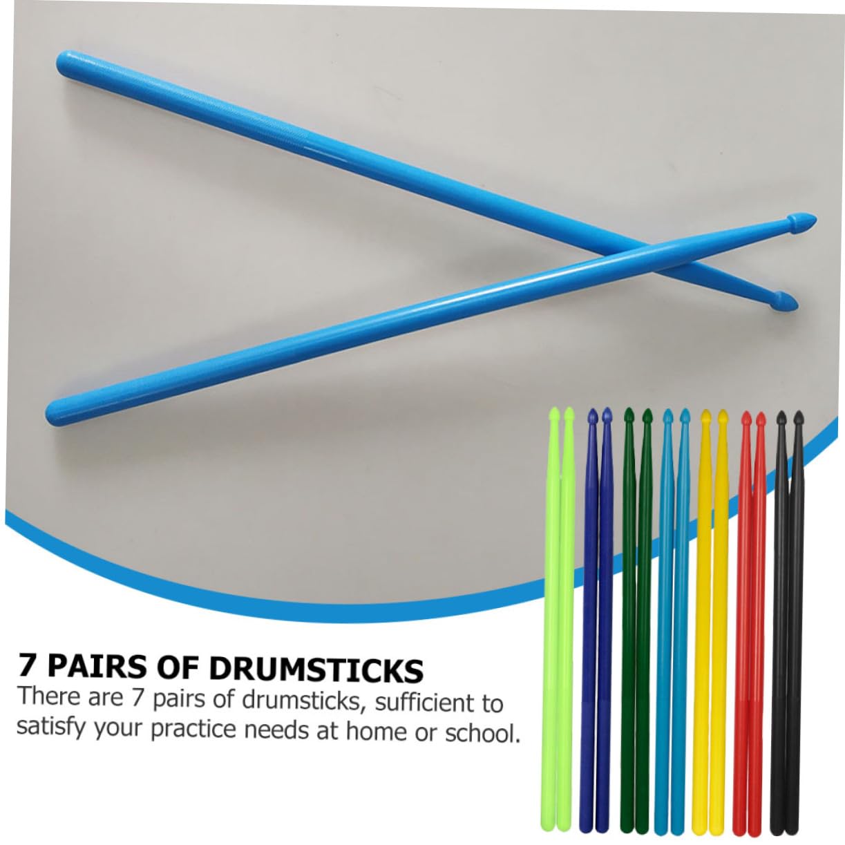 Gatuida 7 Pares de Baquetas 5A de Nailon para Batería Agarre Cómodo y Sonido 3D, Ideales para Principiantes en Casa y Escuela